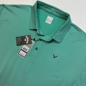 Callaway Opti-Dri Men's XXL Golf Polo Shirt Green Stripe Short Sleeve